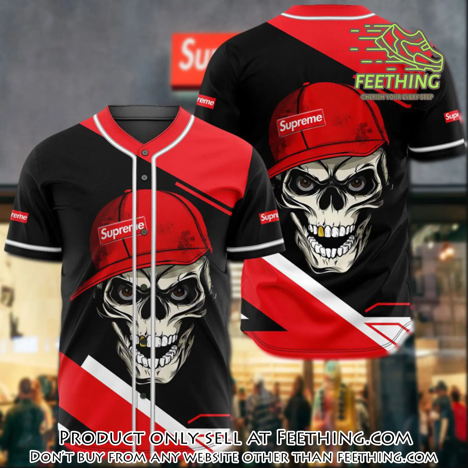 Supreme skull baseball jersey shirt luxury bjs1243 ft3223966